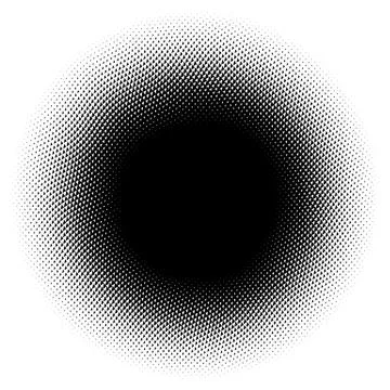 Halftone element. Abstract geometric graphic with half-tone pattern Stock Illustration