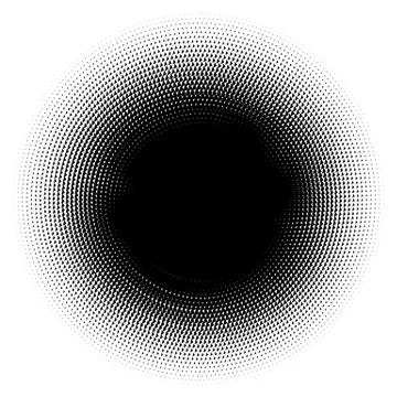 Halftone element. Abstract geometric graphic with half-tone pattern Stock Illustration