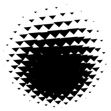 Halftone element. Abstract geometric graphic with half-tone pattern Stock Illustration