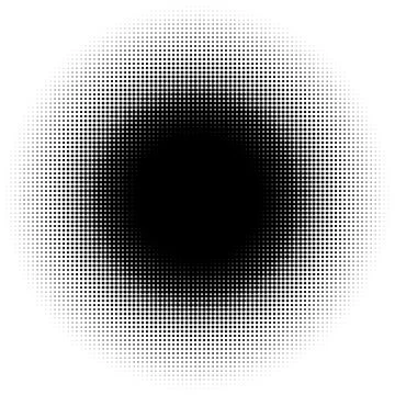 Halftone element, circular halftone pattern. Specks, halftone circle gradient 스톡 일러스트