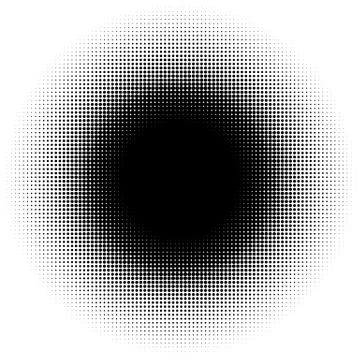 Halftone element, circular halftone pattern. Specks, halftone circle gradient Stock Illustration