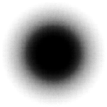 Halftone element, circular halftone pattern. Specks, halftone circle gradient Stock Illustration