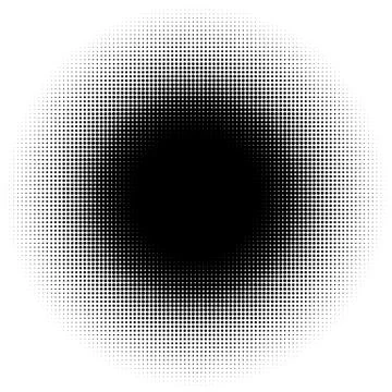 Halftone element, circular halftone pattern. Specks, halftone circle gradient Stock Illustration