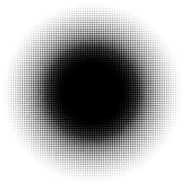 Halftone element, circular halftone pattern. Specks, halftone circle gradient Stock Illustration