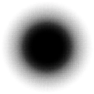 Halftone element, circular halftone pattern. Specks, halftone circle gradient Stock Illustration