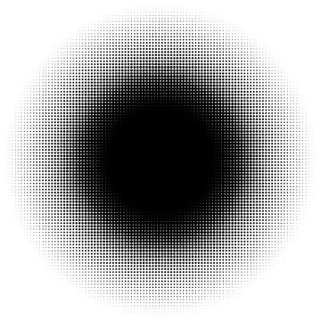 Halftone element, circular halftone pattern. Specks, halftone circle gradient Stock-Illustration