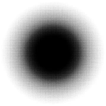Halftone element, circular halftone pattern. Specks, halftone circle gradient Stock Illustration
