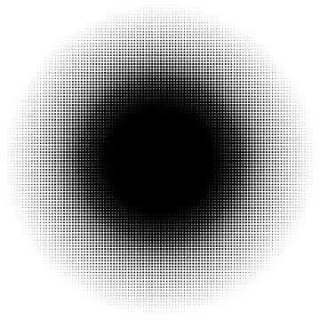 Halftone element, circular halftone pattern. Specks, halftone circle gradient Stockillustratie