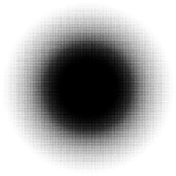Halftone element, circular halftone pattern. Specks, halftone circle gradient Stock-Illustration