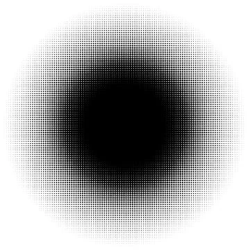 Halftone element, circular halftone pattern. Specks, halftone circle gradient Stock Illustration