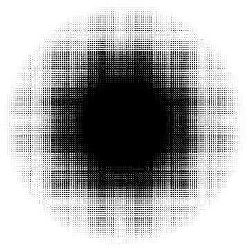Halftone element, circular halftone pattern. Specks, halftone circle gradient Stock-Illustration