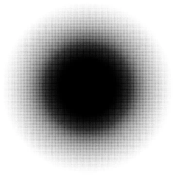 Halftone element, circular halftone pattern. Specks, halftone circle gradient Stock-Illustration