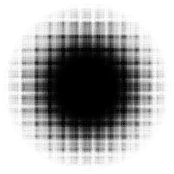 Halftone element, circular halftone pattern. Specks, halftone circle gradient Illustrazione stock