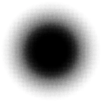 Halftone element, circular halftone pattern. Specks, halftone circle gradient Illustrazione stock