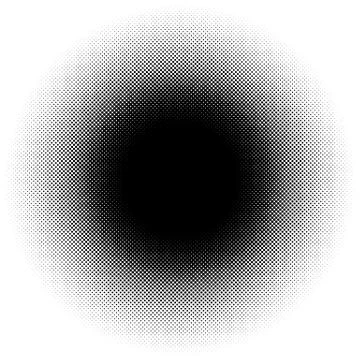 Halftone element, circular halftone pattern. Specks, halftone circle gradient Illustrazione stock