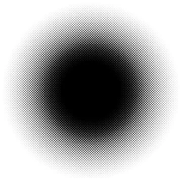 Halftone element, circular halftone pattern. Specks, halftone circle gradient Stock Illustration