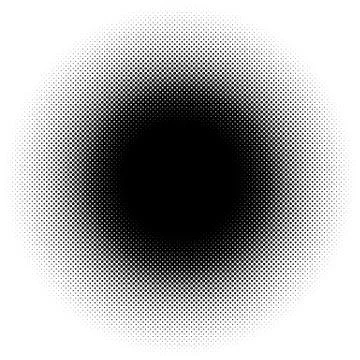 Halftone element, circular halftone pattern. Specks, halftone circle gradient Ilustração Stock