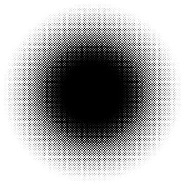 Halftone element, circular halftone pattern. Specks, halftone circle gradient Stock Illustration