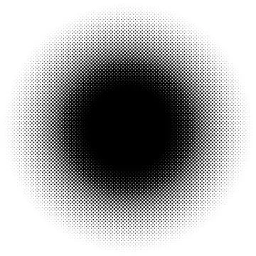 Halftone element, circular halftone pattern. Specks, halftone circle gradient Stock Illustration