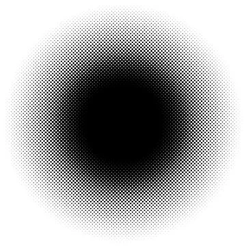 Halftone element, circular halftone pattern. Specks, halftone circle gradient Stock-Illustration