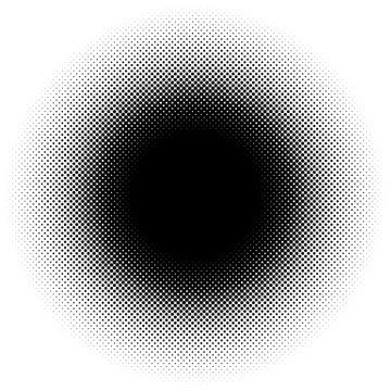 Halftone element, circular halftone pattern. Specks, halftone circle gradient Stock-Illustration