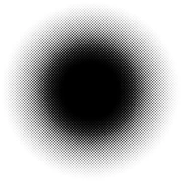 Halftone element, circular halftone pattern. Specks, halftone circle gradient Stock Illustration