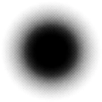 Halftone element, circular halftone pattern. Specks, halftone circle gradient Stock-Illustration