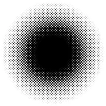 Halftone element, circular halftone pattern. Specks, halftone circle gradient Stock Illustration