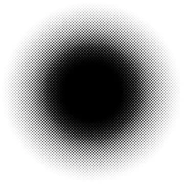 Halftone element, circular halftone pattern. Specks, halftone circle gradient Stock Illustration
