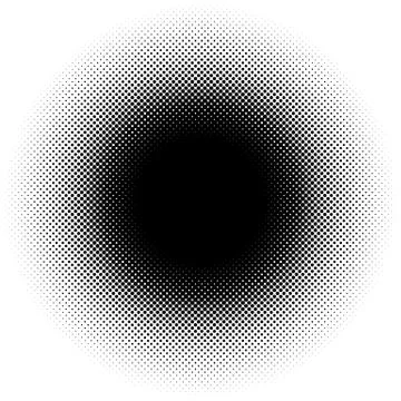 Halftone element, circular halftone pattern. Specks, halftone circle gradient Stock-Illustration