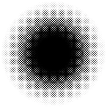 Halftone element, circular halftone pattern. Specks, halftone circle gradient Stockillustratie