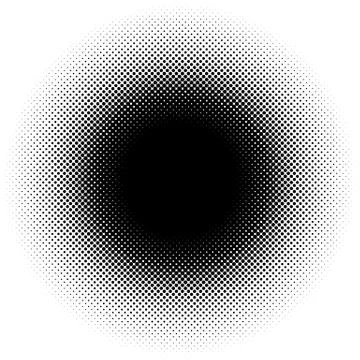 Halftone element, circular halftone pattern. Specks, halftone circle gradient Stock Illustration