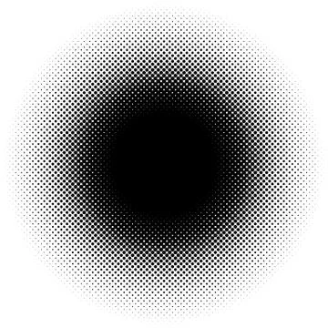 Halftone element, circular halftone pattern. Specks, halftone circle gradient Stock Illustration
