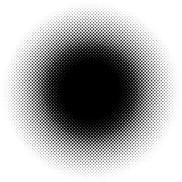 Halftone element, circular halftone pattern. Specks, halftone circle gradient Stock-Illustration