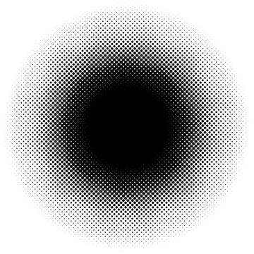 Halftone element, circular halftone pattern. Specks, halftone circle gradient Stock Illustration