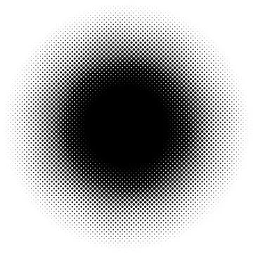 Halftone element, circular halftone pattern. Specks, halftone circle gradient Stock-Illustration