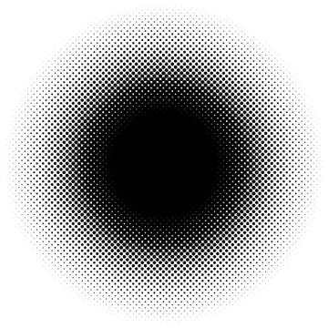 Halftone element, circular halftone pattern. Specks, halftone circle gradient Stock Illustration