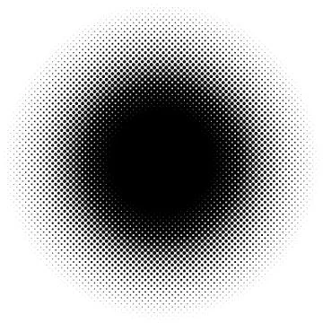 Halftone element, circular halftone pattern. Specks, halftone circle gradient Stockillustratie