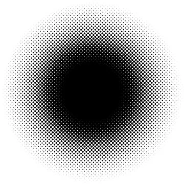 Halftone element, circular halftone pattern. Specks, halftone circle gradient Stock-Illustration