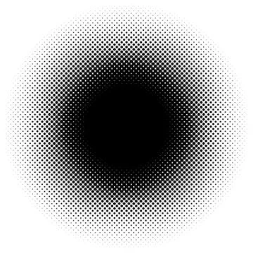 Halftone element, circular halftone pattern. Specks, halftone circle gradient Stock Illustration