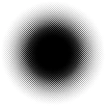 Halftone element, circular halftone pattern. Specks, halftone circle gradient Stock Illustration