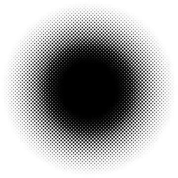 Halftone element, circular halftone pattern. Specks, halftone circle gradient Stock-Illustration