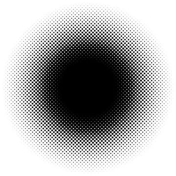 Halftone element, circular halftone pattern. Specks, halftone circle gradient Stock Illustration