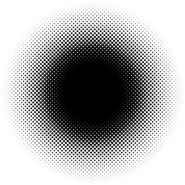 Halftone element, circular halftone pattern. Specks, halftone circle gradient Stock Illustration