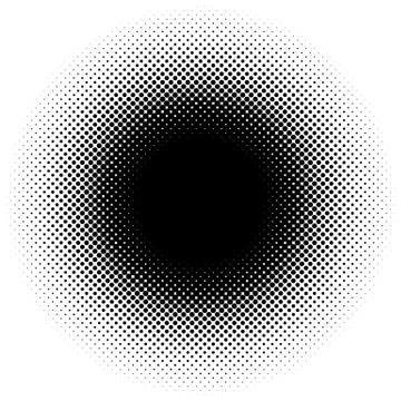 Halftone element, circular halftone pattern. Specks, halftone circle gradient Stock Illustration