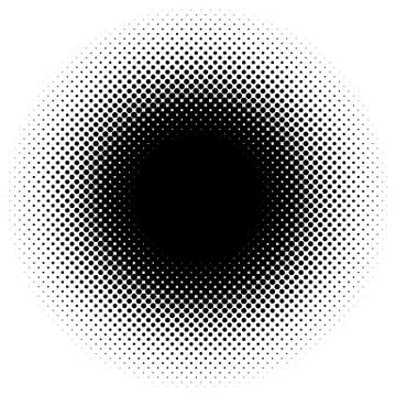Halftone element, circular halftone pattern. Specks, halftone circle gradient Stock-Illustration