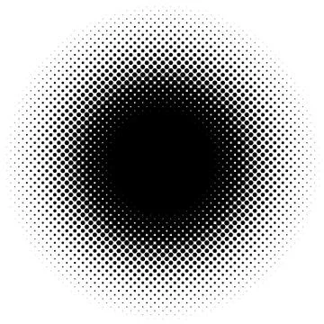 Halftone element, circular halftone pattern. Specks, halftone circle gradient Stock-Illustration