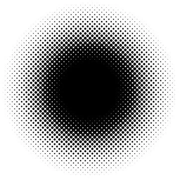 Halftone element, circular halftone pattern. Specks, halftone circle gradient Stock Illustration