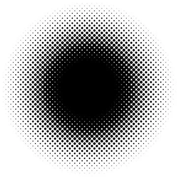 Halftone element, circular halftone pattern. Specks, halftone circle gradient Stockillustratie