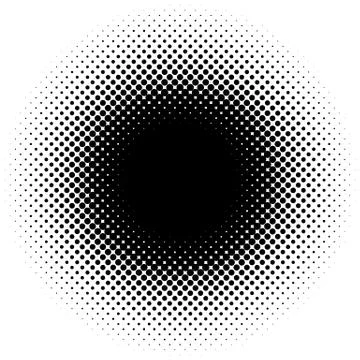 Halftone element, circular halftone pattern. Specks, halftone circle gradient 库存插图